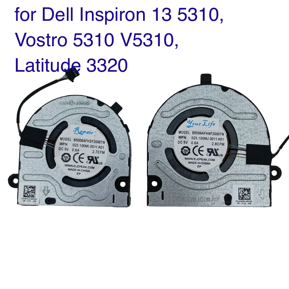 Ventilador de refrigeración para portátil Dell Inspiron 13 5310 Vostro 5310, Latitude 3320 CPU GPU ventiladores de refrigeración CN-0XKD91 06T5J2 0HM04F HM04F nuevo - imagen 2