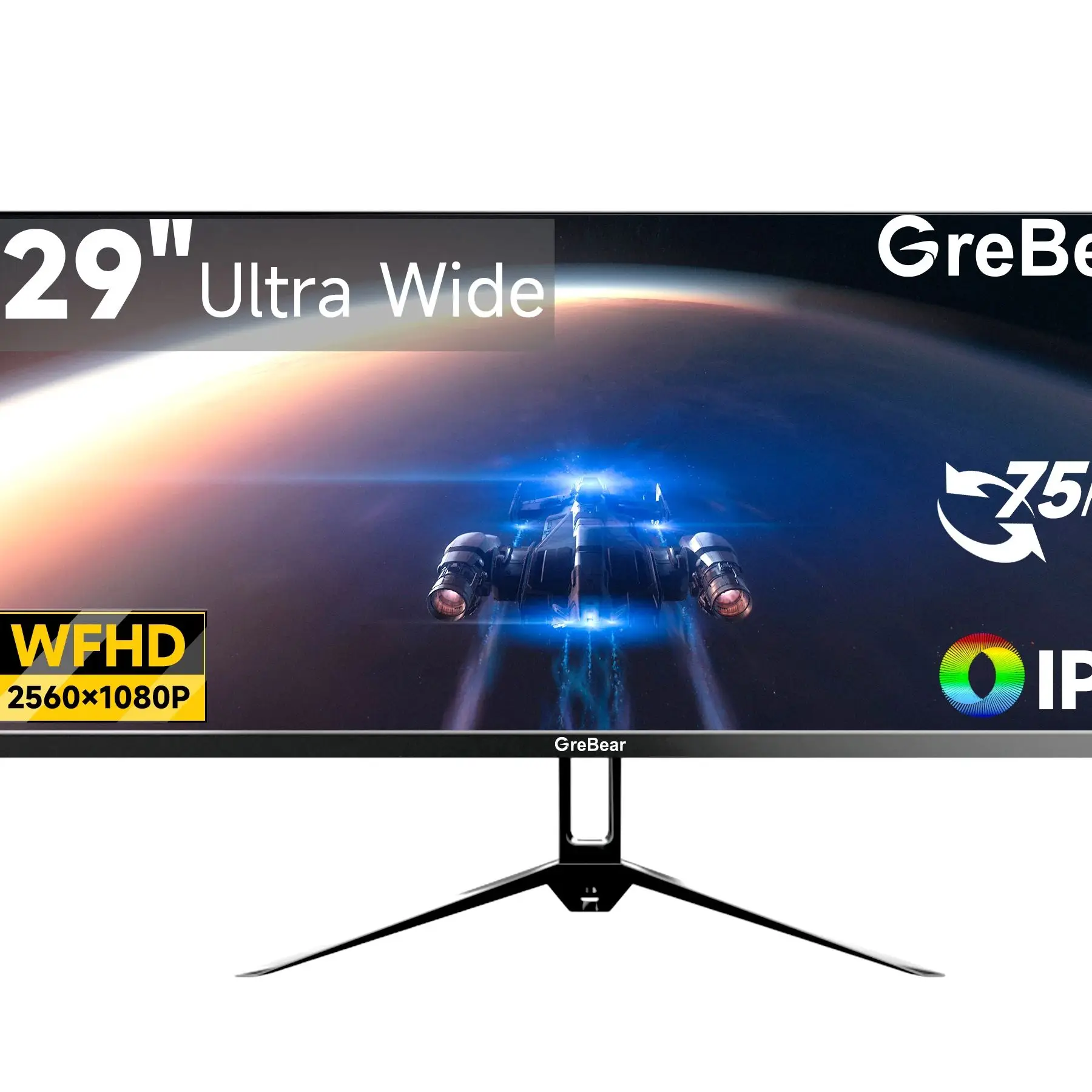 Monitor ultraancho 2K de 29", pantalla IPS 21:9 WFHD 2560 x 1080P 75Hz 99% sRGB DP HDMI Monitor de computadora para juegos de oficina en casa, HDR - imagen 2