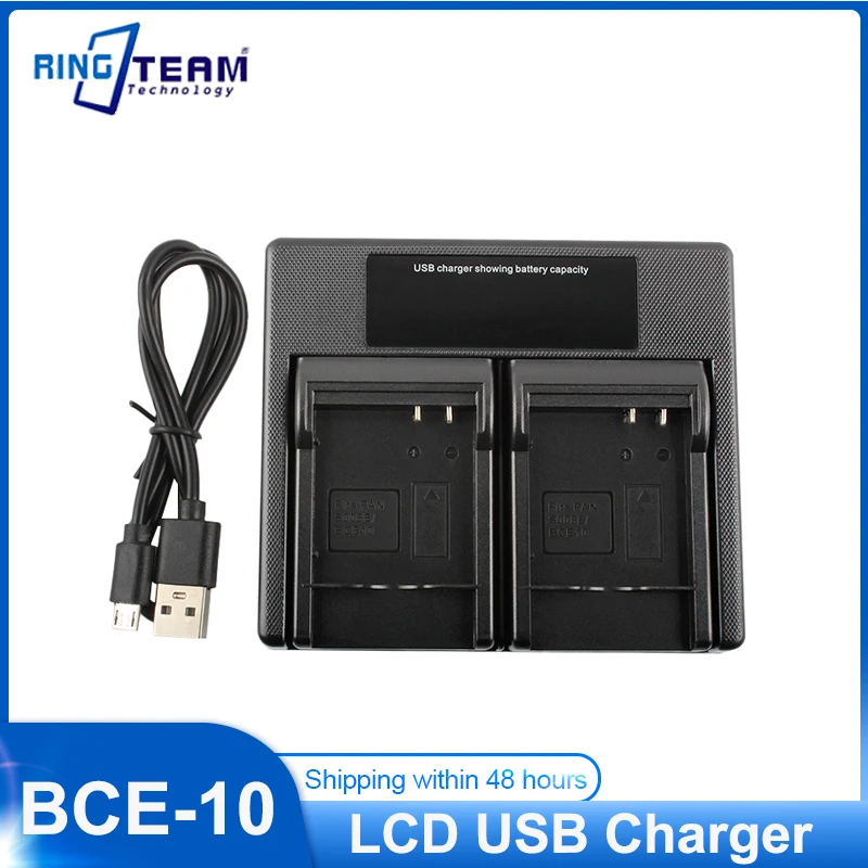 Cargador de batería Dual USB DMW-BCE10 para Panasonic, CGA-S008, DE-A40A, Lumix, DE-A39B, FS20, FX30, FX33, FX35, FX36, FX37, FX55, FX500