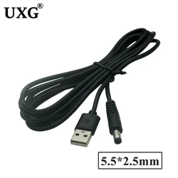 Adaptador USB a DC 5,5x2,5 mm con conector en L – Blanco/Negro