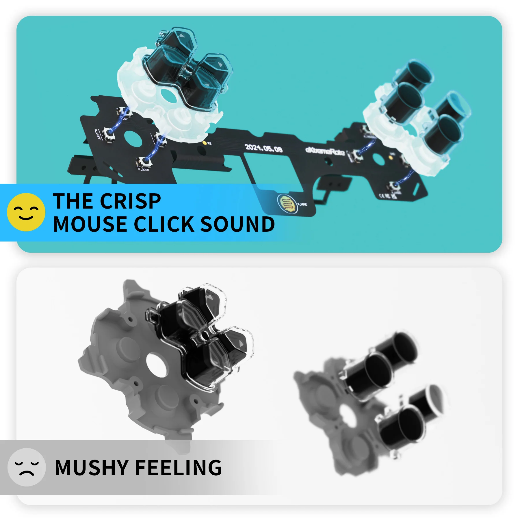 eXtremeRate Kit completo de clic para controlador ps5 BDM-030 Botones Dpad de cara de hombro, Kit de clic de microinterruptor personalizado Click de ratón - imagen 2