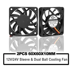 Ventilador 60mm 12V/24V sin Escobillas 2PIN/3PIN para PC