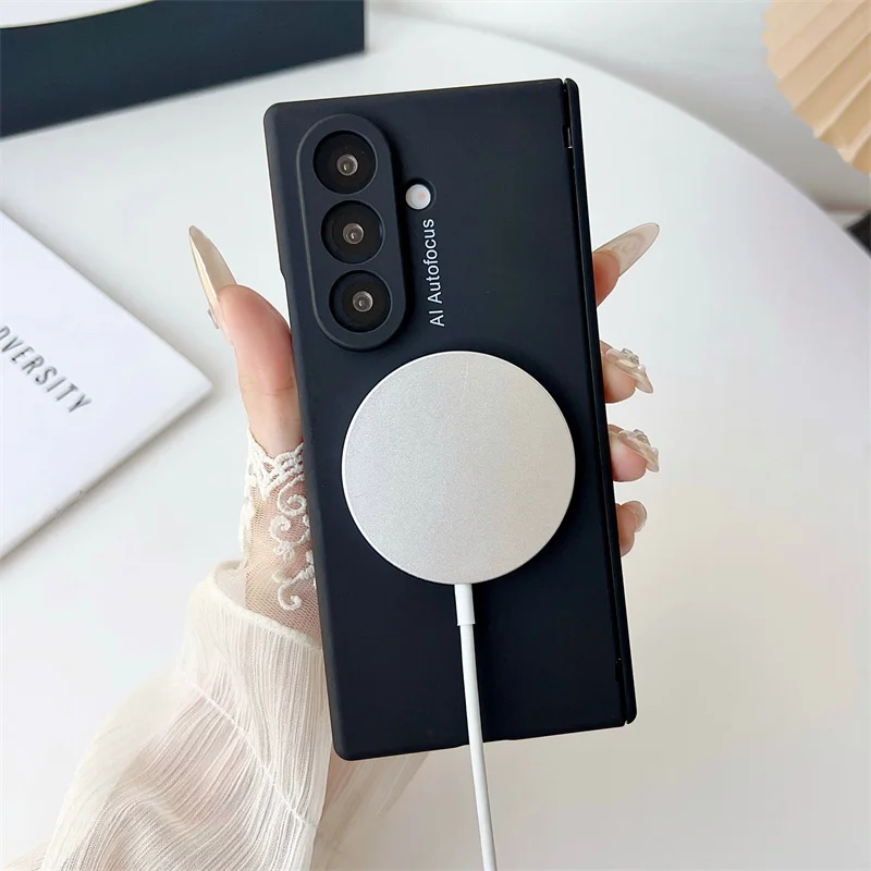 Con pantalla protectora película bisagra proteger funda de teléfono para Samsung Galaxy Z Fold 7 6 5 5G magnético MagSafe cubierta de PC de carga inalámbrica - imagen 4