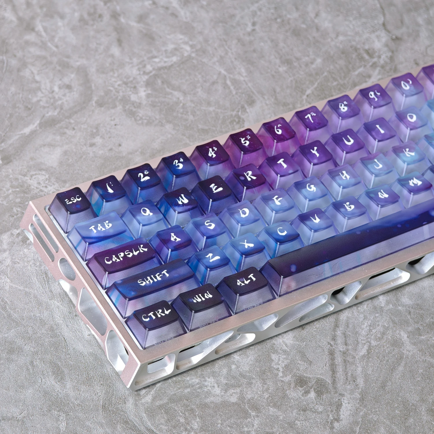 Aurora Polar Light Keycaps 115 Keys PC Fog Translucent Cherry Purple Color for AULA F75 60 68 75 87 104 Mechanical Keyboard - imagen 2