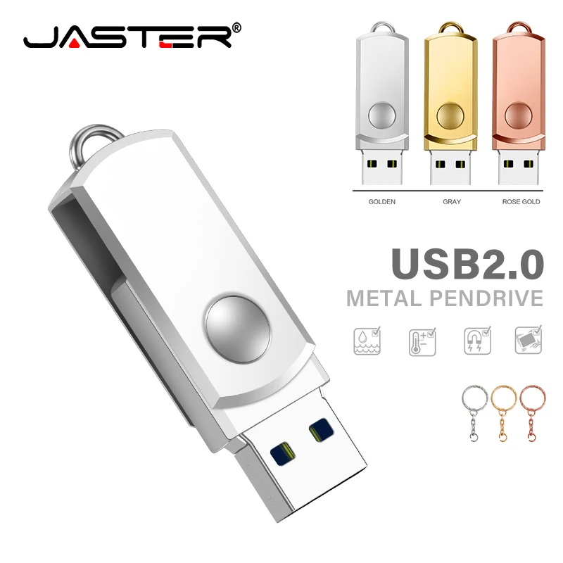 Mini unidad Flash USB 2,0, unidad de bolígrafo de Metal creativa, 128GB, 64GB, memoria giratoria, 32GB, llavero, dispositivos de almacenamiento, regalo, 16GB, 8GB