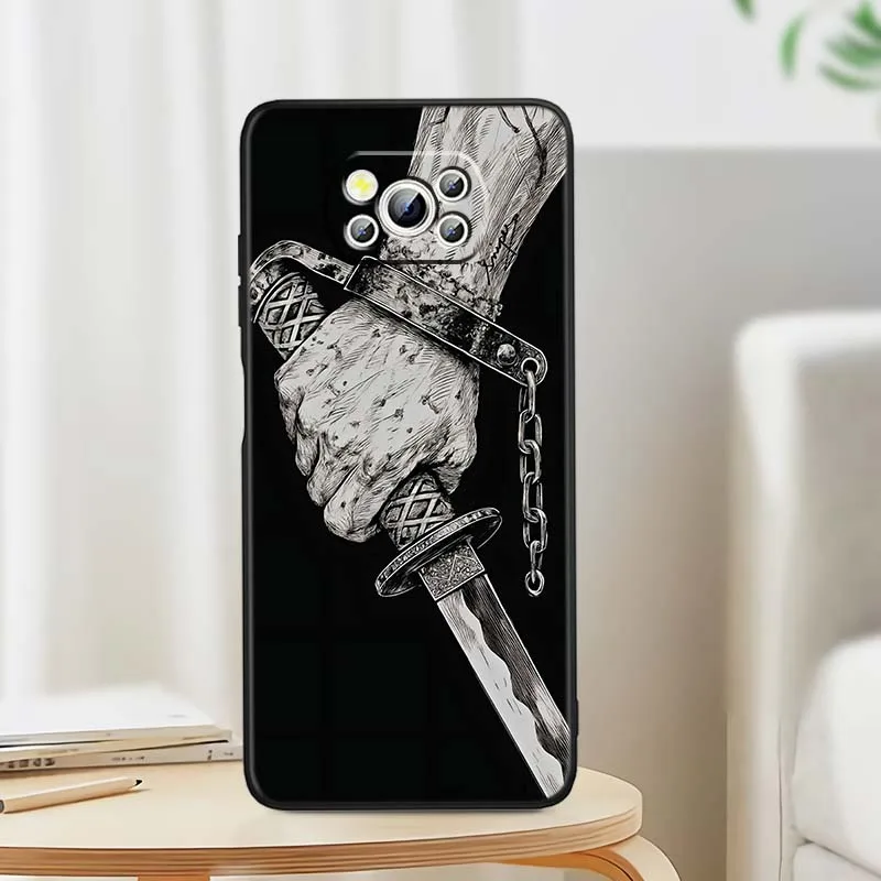 Funda Vagabond Samurai para Xiaomi Poco C65 C55 C51 C50 C40 F6 F5 F4 M6 M5 M4 X6 X5 5G funda de teléfono negra - imagen 4