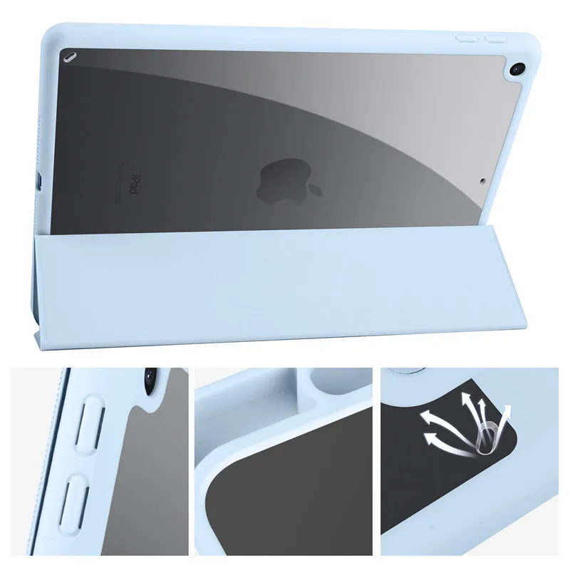 Funda para tableta iPad de 10. a generación 2022, Funda transparente con portalápices, Funda para iPad 10, 9, 8, 7, generación, 10,9, 10,2 - imagen 3