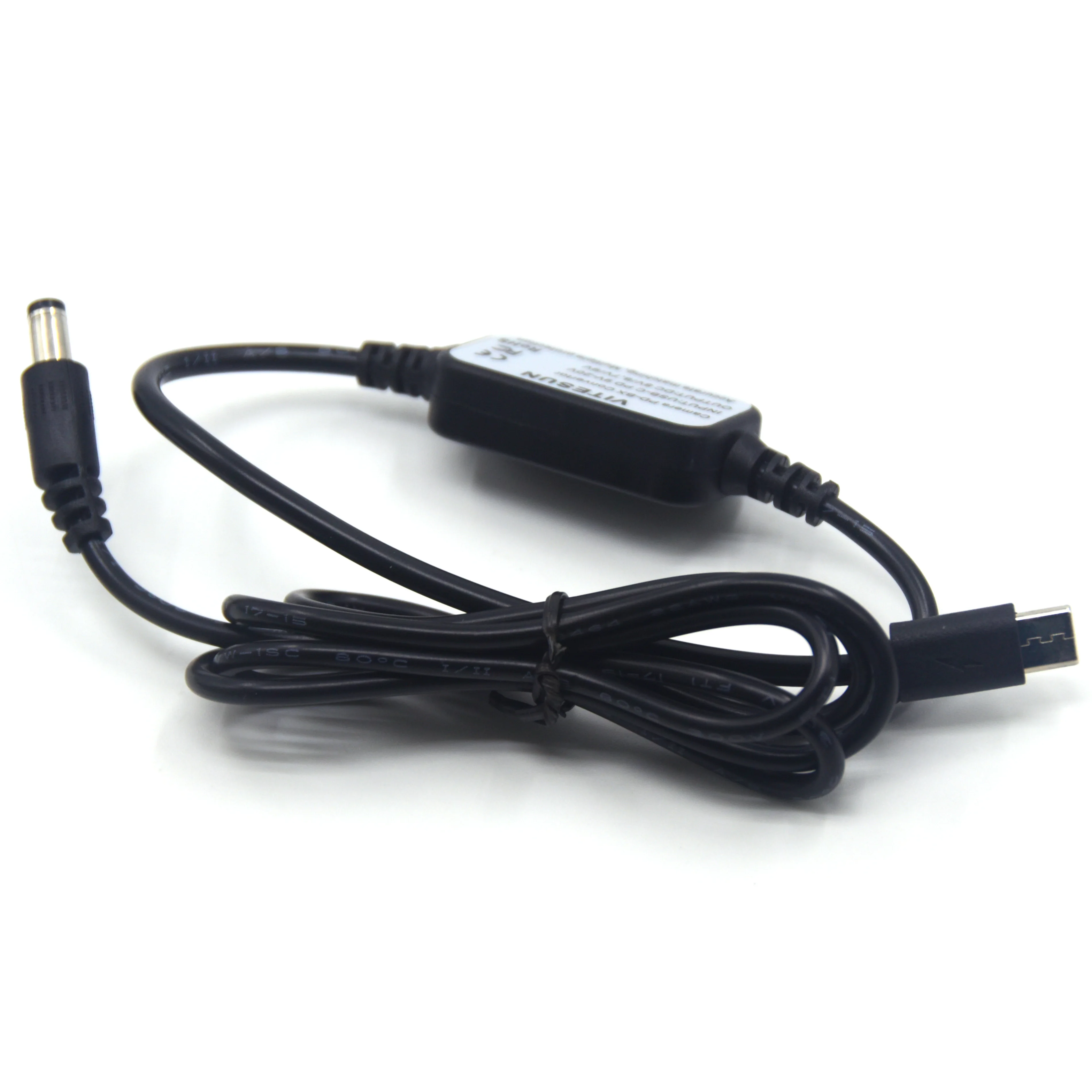 Convertidor de USB-PD USB tipo C a DC macho, Cable de 5,5x2,1 MM para LP-E6, DR-E18, BLC12, DMW-BLF19, FW50 - imagen 3