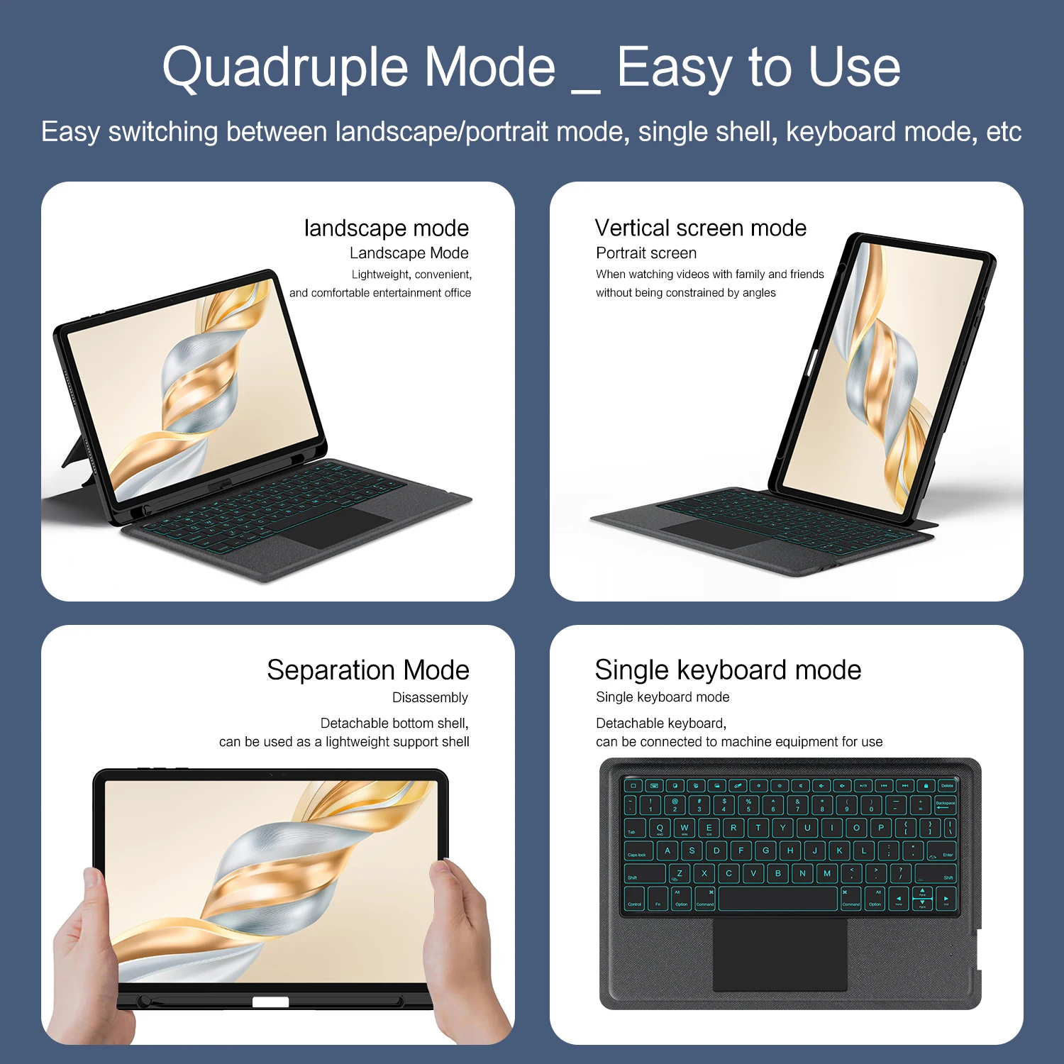 HUWEI-funda con teclado mágico para Honor Pad X9a 2025, funda inteligente para tableta de 11,5 pulgadas para Honor Pad X9a X9 Pro, estuche para lápices de 11,5" - imagen 4