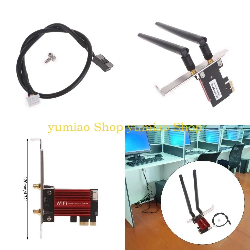 587B 2.4G 6G CARIDA WIFI WIFI WIFI BT5.2 Adaptador red +Antena para