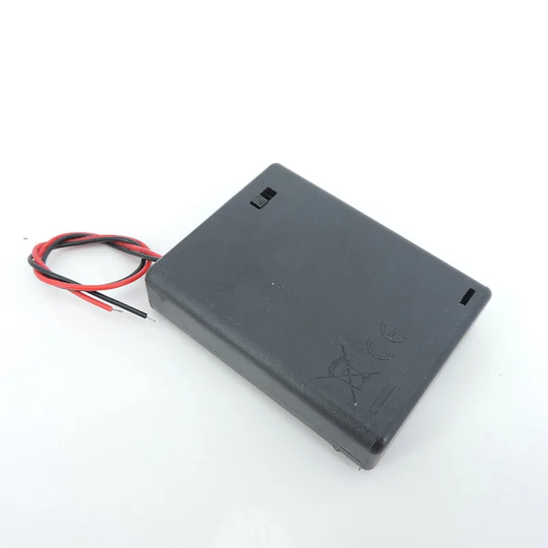 1/3 Uds 4 ranuras AAA 6V caja porta baterías con cables con cubierta de interruptor de encendido/apagado contenedor de batería estándar negro A7 - imagen 5
