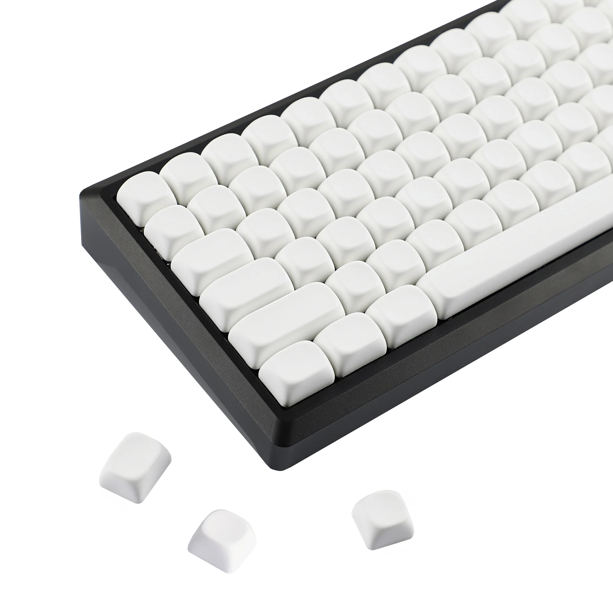 YMDK 129 teclas MOA perfil minimalismo blanco transparente PBT Dye Sub teclas para teclado mecánico MX 61/68/84/87/100/104/108