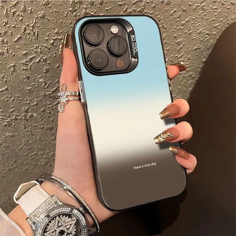 Funda de teléfono IMD plateada mate de Color degradado para Xiaomi Redmi 13 12 13C Redmi Note 13 12 11 10 Pro Plus 12S 11S cubierta a prueba de golpes