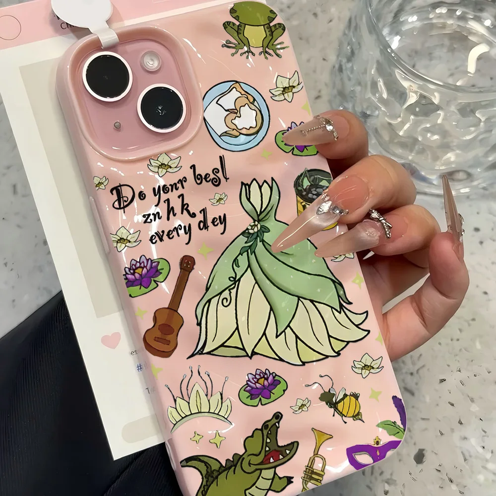 Hermosa princesa 3D arrugado Irregular meteorito fundas de teléfono para iPhone 17 16 15 14 Plus 13 12 11 Air Pro Max a prueba de golpes brillante