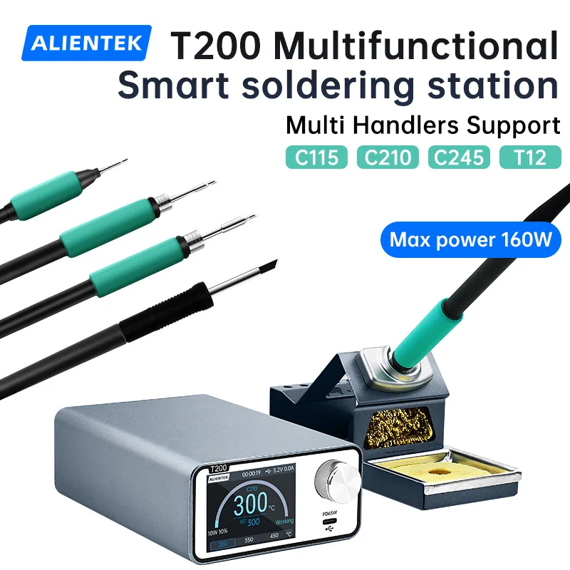 ALIENTEK-estación de soldadura T200, Compatible con punta de soldador 210/245/115/T12, Control de temperatura de mango, Estación de Reparación de soldadura