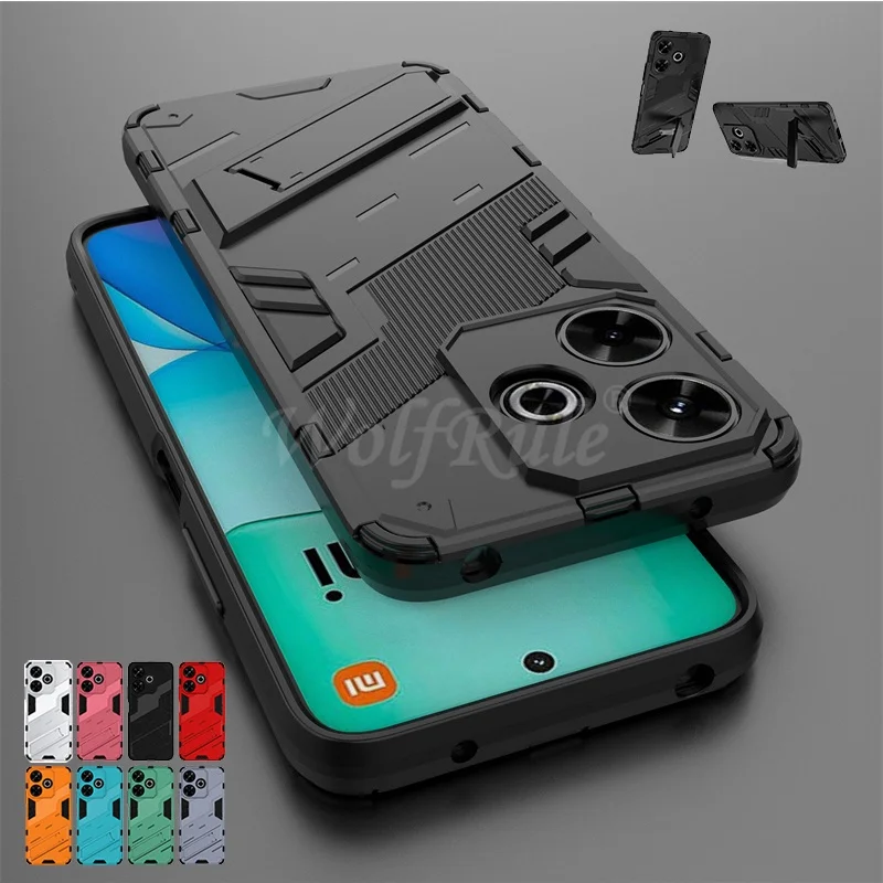 Para Redmi 13 funda Xiaomi Redmi 13 Redmi13 Capas Armor Stander PC duro a prueba de golpes teléfono parachoques soporte trasero Fundas Redmi 13 - imagen 2