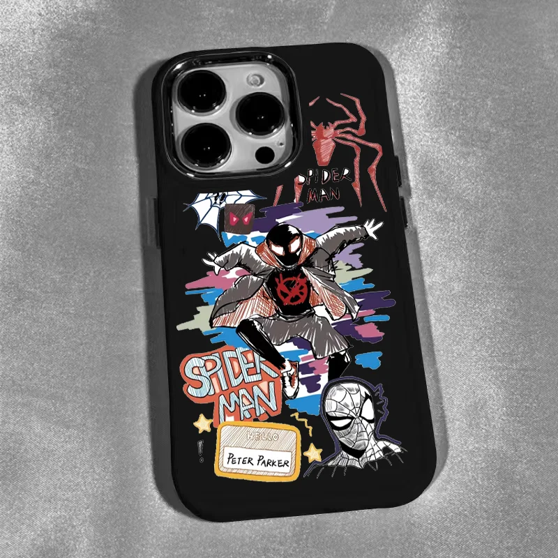 Funda de teléfono de alta calidad de Marvel Spider Man para iPhone 15 14 13 12 11 Pro Max X XR XS MAX 7 8 Plus Y2k Fundas protectoras de dibujos animados