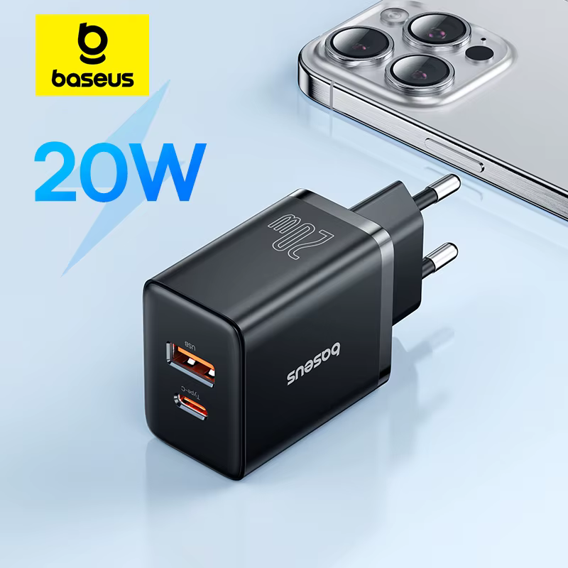 Baseus Cargador USB-C 20W PD Dual Carga Rápida iPhone - imagen 4