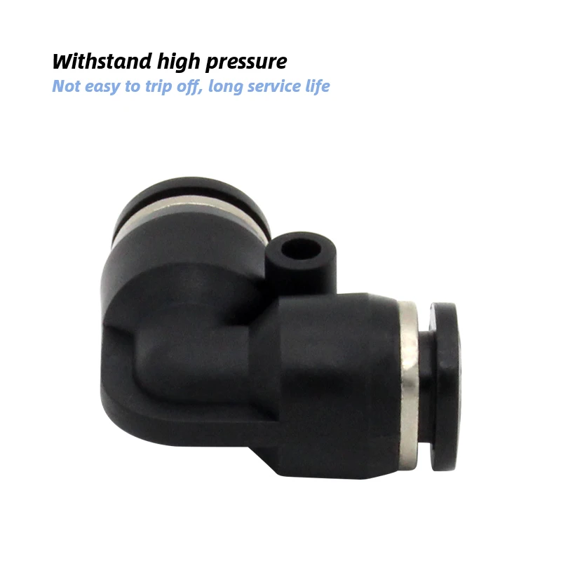 10 unids/lote PV Unión codo PV4 6 8 10 12 14 16 codo neumático tipo L conector de tubo de plástico montaje rápido - imagen 2