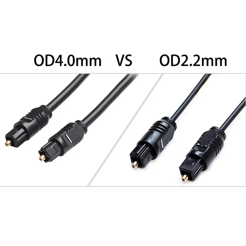 1 Uds 18/50cm cuadrado a cuadrado TOSLINK Audio Digital Cable óptico de Audio corto para PC TV DVD conector adaptable estéreo - imagen 3