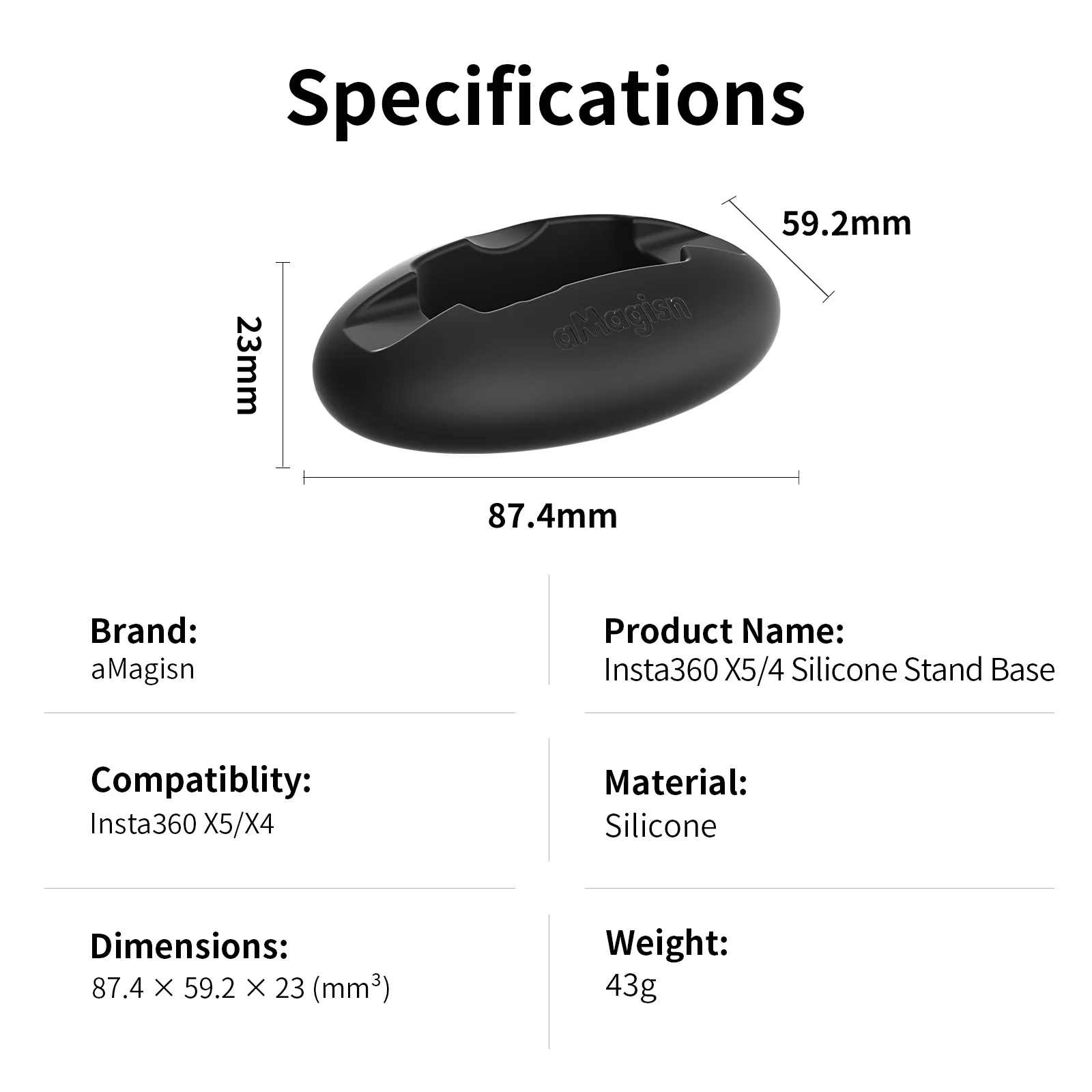 Base de escritorio para Insta360 X5 X4, soporte de escritorio de silicona, soporte estabilizador de montaje para coche, accesorios para cámara Insta360 X5 X4 - imagen 2