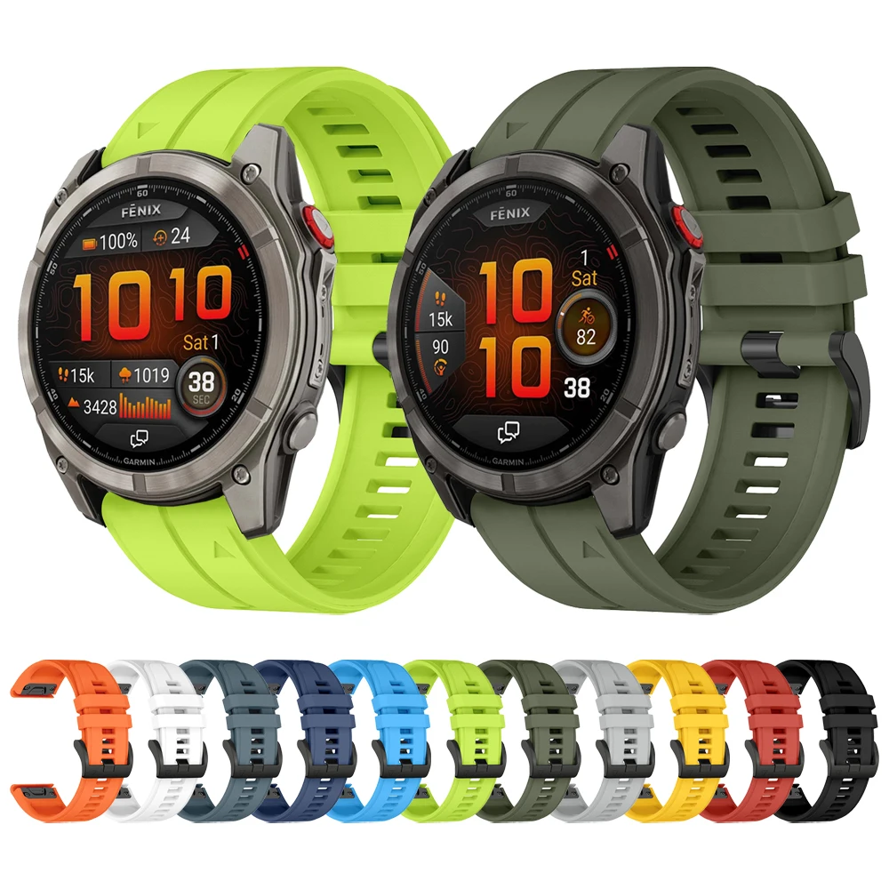 Correa de silicona QuickFit de 26mm y 22mm para Garmin Fenix 8 Pro 47mm 51mm/Epix E 6 6X 7 7X 5X/Tactix/Quatix/Instinct 3/D2 Mach 2