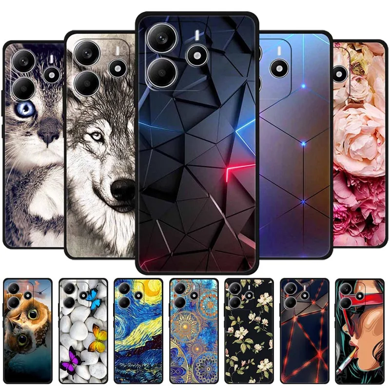 Para Redmi Note 14 4G GLOBAL funda animales silicona suave TPU fundas de teléfono contraportada para Xiaomi Redmi Note14 4G Protector Coque