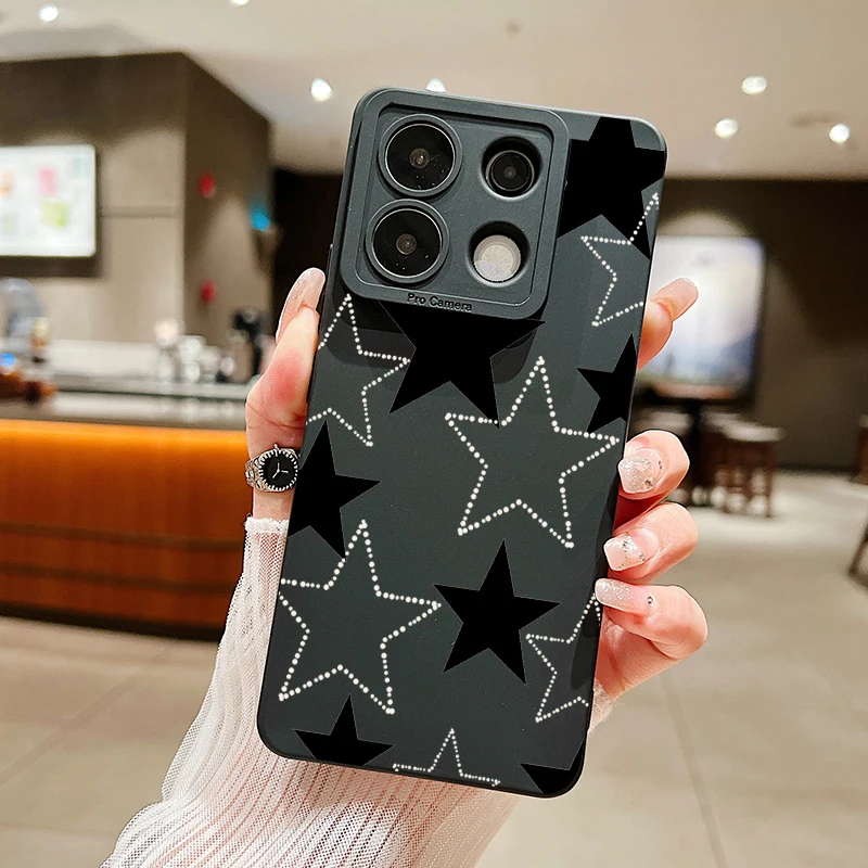 Funda para Xiaomi Redmi Note 13 12 Pro Plus 12S 11S 11 10S 10 Funda protectora de teléfono con estrella de cinco puntas para Redmi 12 13C Funda Caqe