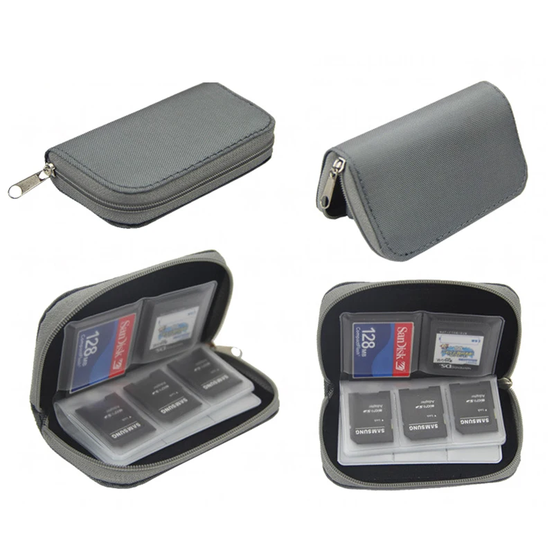 Estuche para tarjetas de memoria SD Micro SD CF SDXC SDHC tarjetas Flash de memoria bolsa de transporte organizador Keeper bolsa para tarjetas de almacenamiento de medios 22 ranuras - imagen 4