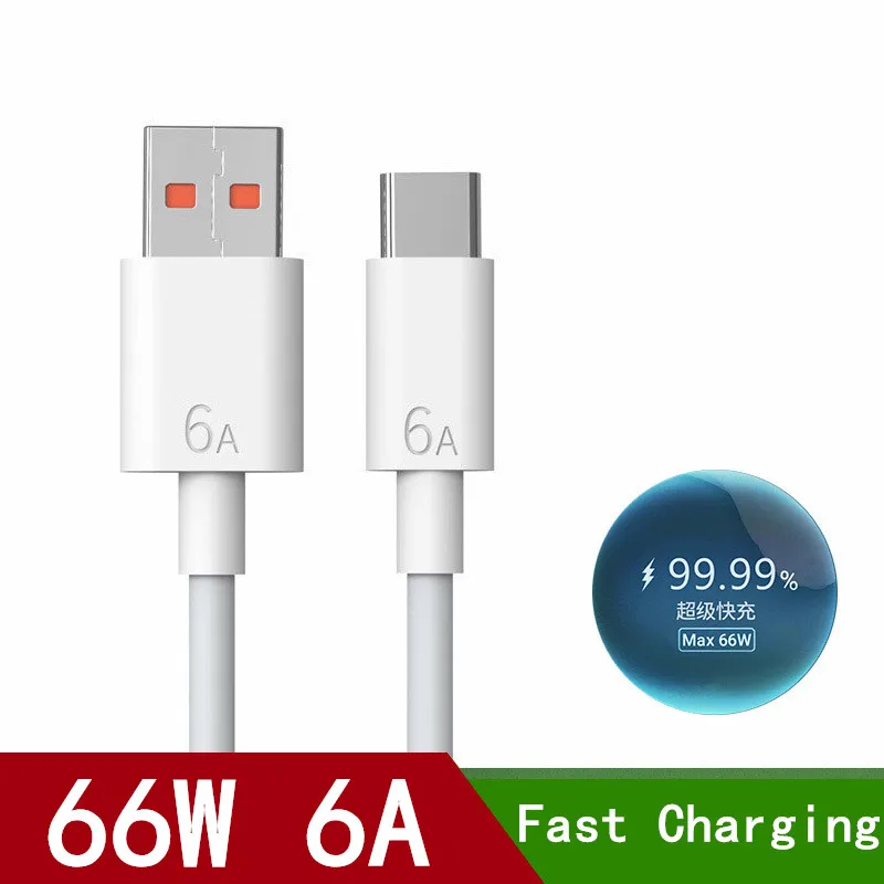 Cable súper cargador de 66W, 65W, 6A, Cable de datos de carga USB tipo C rápido para Xiaomi Poco M3 X3 NFC F3 redmi note 11, Samsung, Huawei, OPPO