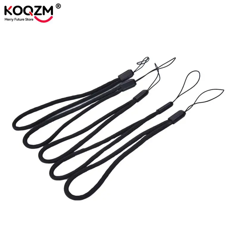 Correa de nailon para muñeca y cámara, cordón para teléfono móvil, IPod, USB, Mp3, Mp4, color negro, 5 unidades - imagen 3