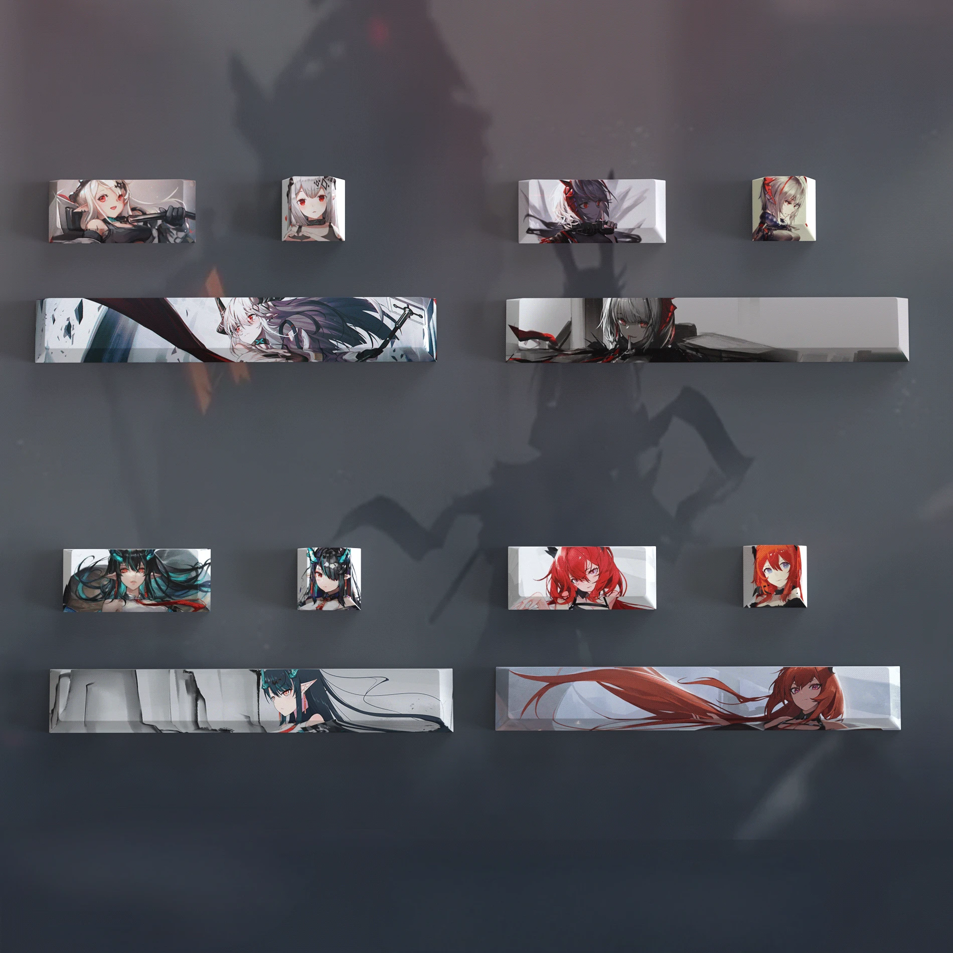 Teclas de tema de Anime, teclas bidimensionales originales, Xi Nian Chen Ni Yan Skadi Space Bar Cherry, teclas de 3 teclas para teclado mecánico