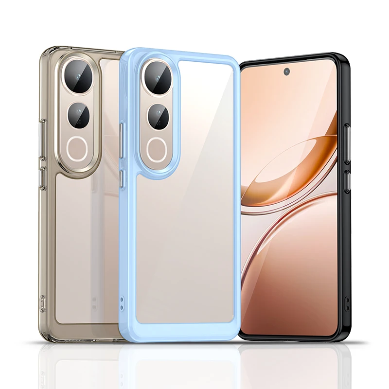 Funda transparente colorida de TPU para Vivo V50 Lite 5G, funda protectora transparente, Coque Capa