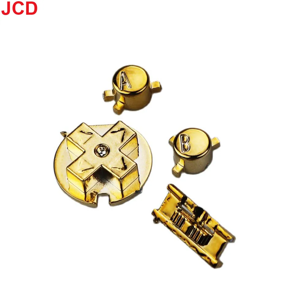 JCD 1 Juego para Game Boy carcasa de botón de galvanoplastia para juego GBC botón de repuesto d-pad A B Kit de botones Color DIY - imagen 3