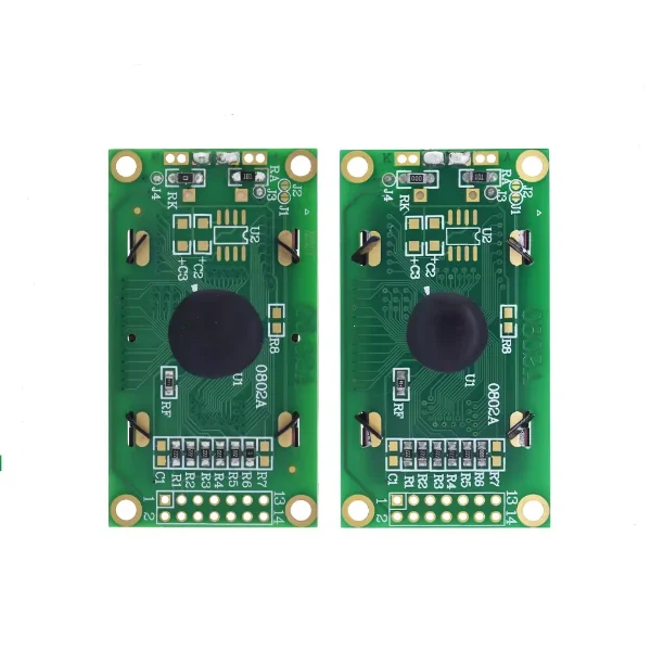 Pantalla LCD de cristal líquido 0802A, módulo LCD de 8x2 DC3.3V-5V, pantalla azul y verde - imagen 4