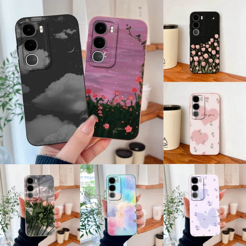 Para Vivo Y31 Pro Y21D Funda de teléfono Simple nube cielo Cámara protección suave cubierta de silicona líquida para Vivo Y 31 Y 21d Funda de parachoques