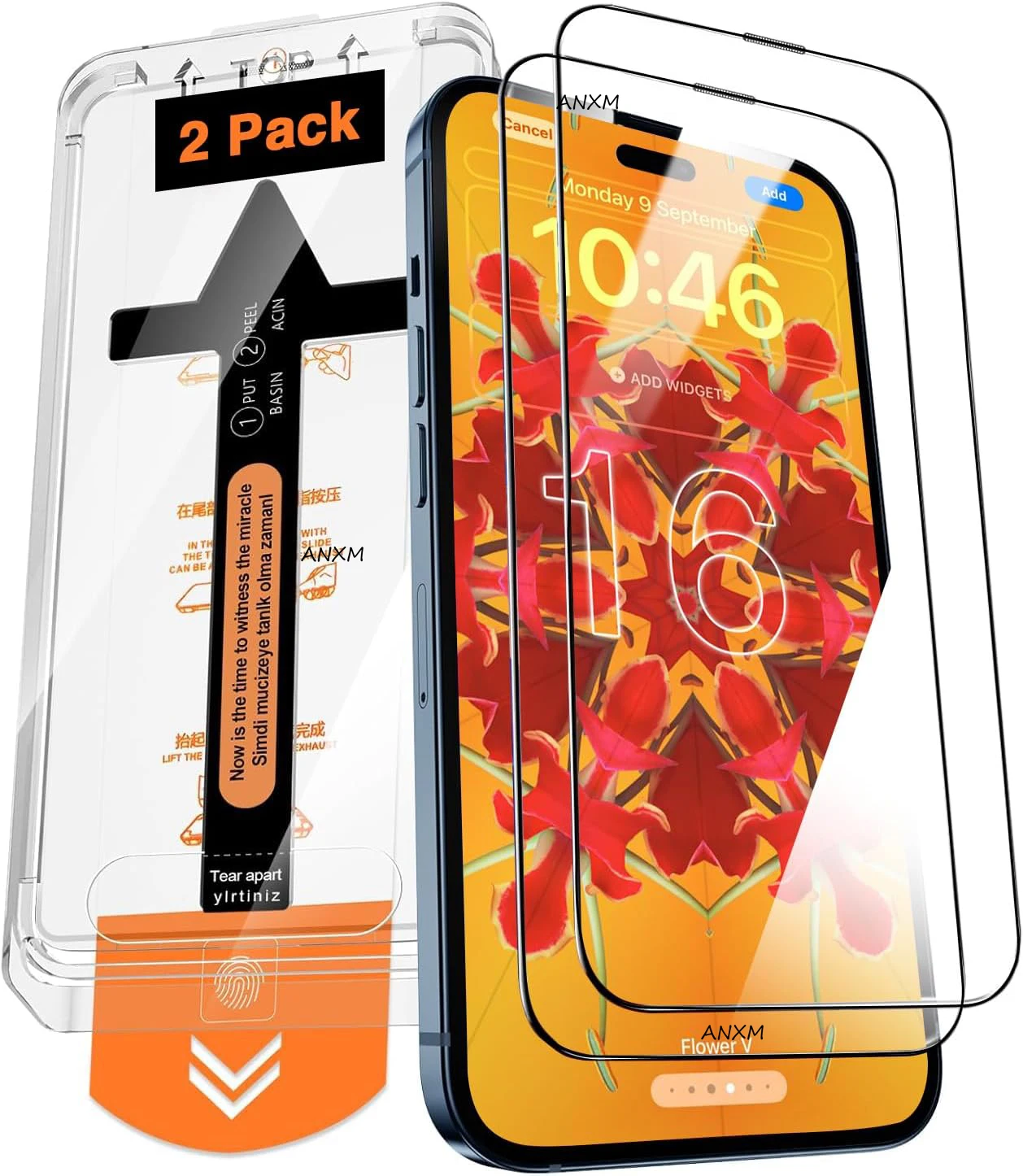 2 uds vidrio templado para iPhone 14 15 16 Plus 13 12 11 Pro Max Mini XS Max X XR Protector de pantalla sin polvo instalación con fácil - imagen 2