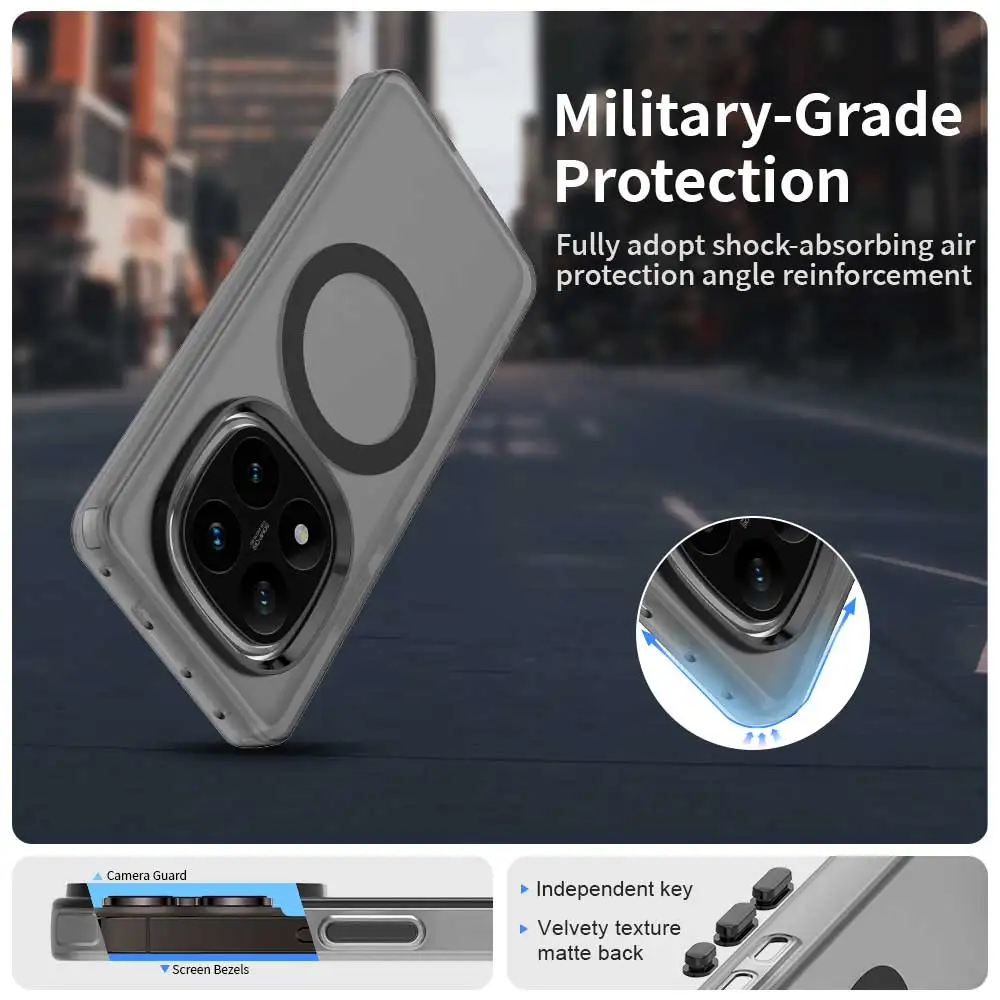 Funda de carga inalámbrica magnética para Redmi Note 14 Pro 5G Note 14 Pro + Plus, funda trasera transparente de colores caramelo - imagen 5