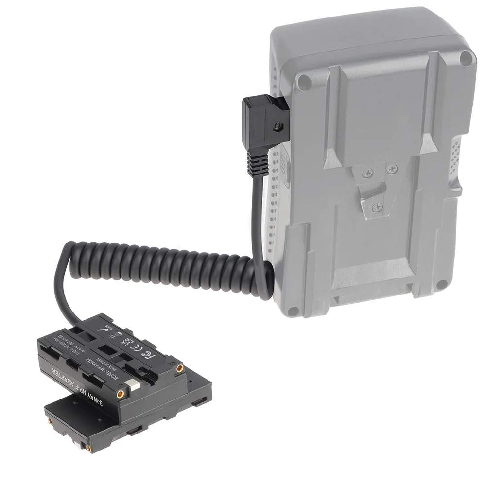 FOTGA-batería simulada d-tap a Cable en espiral de NP-F550 de doble cara, acoplador de CC, accesorio para Monitor/luz/micrófono/transmisor receptor - imagen 4