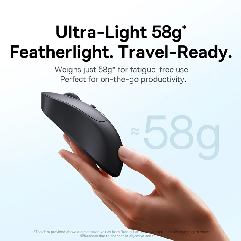 【NUEVO】Baseus EM2 Ratón inalámbrico ergonómico Bluetooth 5,3 2,4G tipo C carga ratones silenciosos ultraligeros ratón con botón personalizable - imagen 5