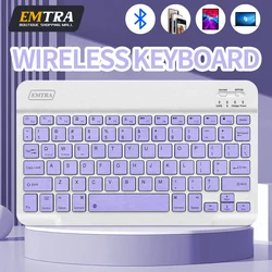 Teclado Bluetooth EMTRA teclado inalámbrico Bluetooth Mini teclado inglés español ruso recargable para Ipad teléfono tableta