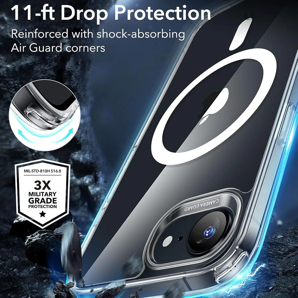 Para iphone 16e Funda de carga inalámbrica Magsafe magnética transparente para iPhone 16e PC Fundas de cubierta dura - imagen 4