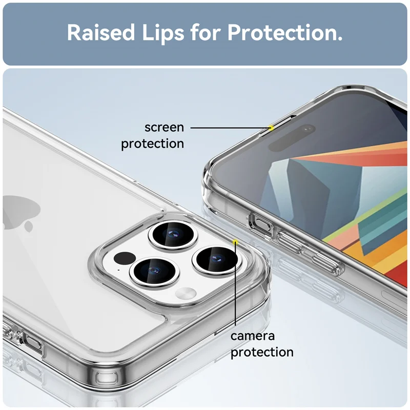 Funda para iPhone 16 Pro Max, carcasa a prueba de golpes, armadura trasera transparente, iPhone 16 Plus - imagen 5