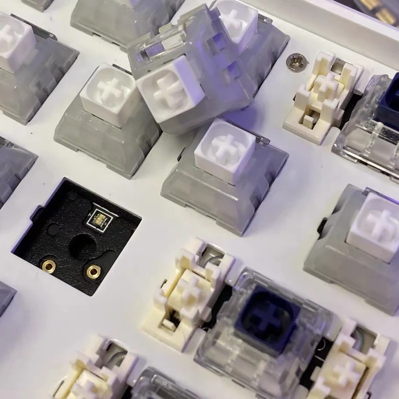Kailh Box-interruptor de búho blanco, Teclado mecánico táctil de 5 pines, 60gf, resorte corto, RGB, SMD, lubricado en fábrica para reproductor de juegos - imagen 3