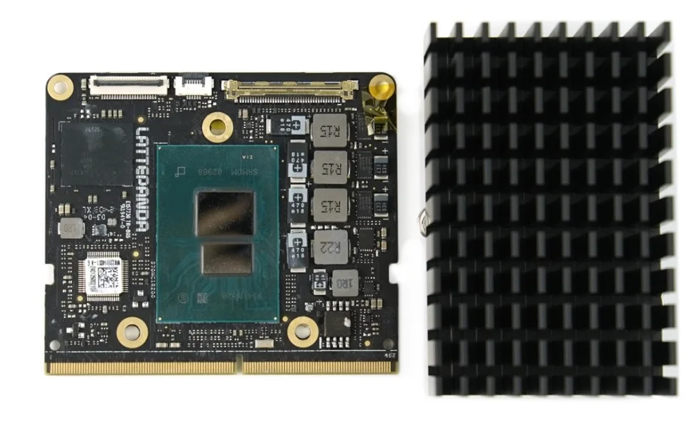 Aluminum Fanless Heatsink and LattePanda Mu Compute Module