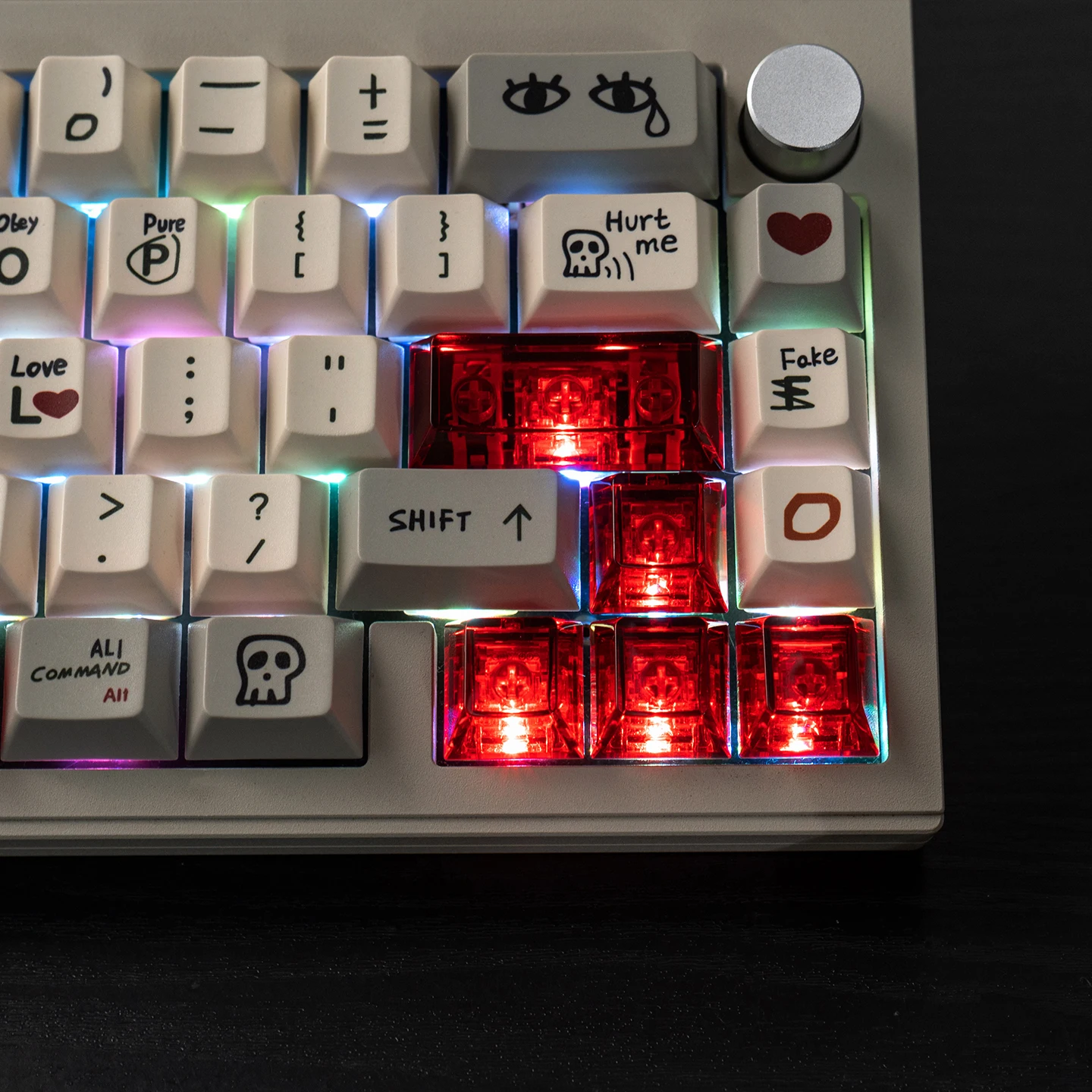 Tecla transparente roja, 10 teclas, perfil de cereza, tecla de PC, barra espacial 6.25U ESC, tecla de cambio de entrada, tecla personalizada para teclado mecánico - imagen 5