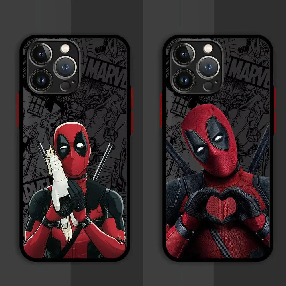 Funda mate de lujo para PC dura de Marvel Deadpool para iPhone 16 15 XR X 14 16 Plus XS Max Mini 15 16 Pro Max 12 11Pro 7 8 Plus SE - imagen 2