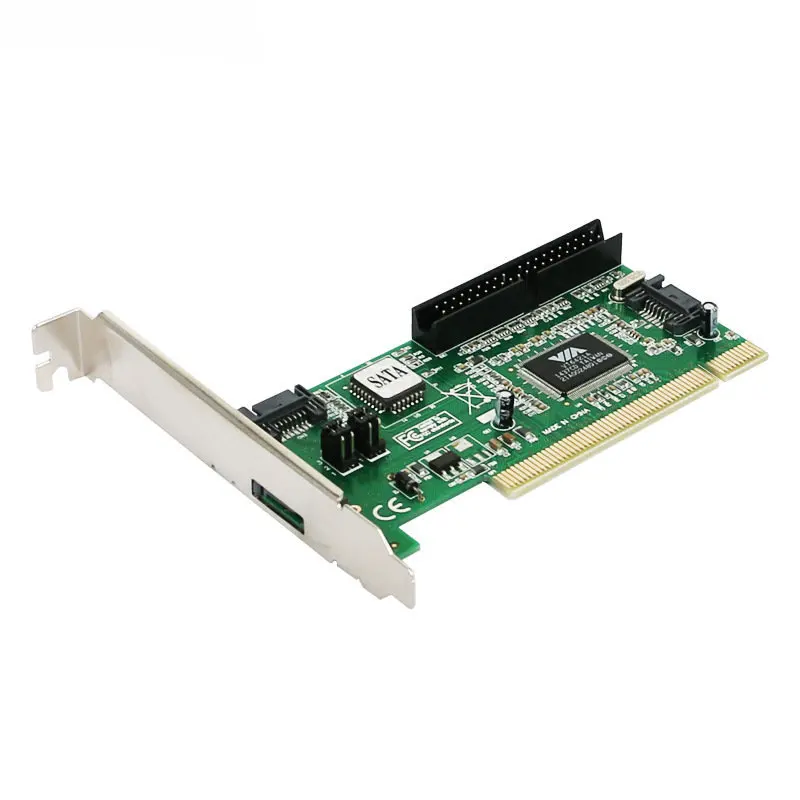 Convertidor de disco duro VIA6421 PCI a SATA PATA, tarjeta de extensión PCI a IDE para PC de escritorio, tarjeta de matriz de disco Serial ATA de doble canal RAID