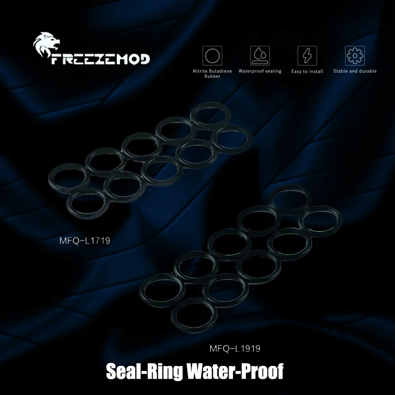 FREEZEMOD-anillo de sellado de refrigeración por agua para conector de tubería dura OD14mm/OD16mm, junta tórica de sellado integrada, Material de goma, 10 unids/set