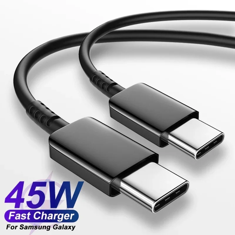 Cable USB de carga rápida, accesorio PD de 45W para Samsung Galaxy S23, S21, S22, S20 +, Ultra Note 20, 10, tipo C a tipo C